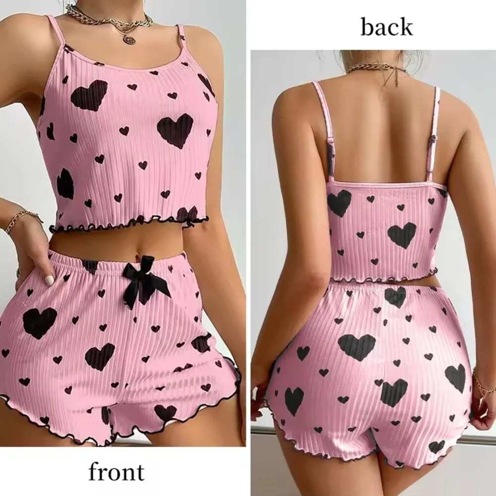 2 Piece Pink Hearts PJ Set - Picture 2 of 4
